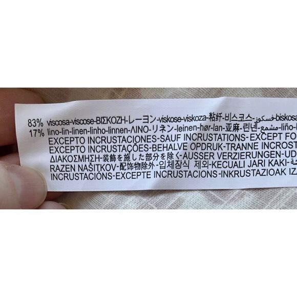 NWT Zara Printed Linen Blend Beaded Waistband High Waisted Maxi Skirt, Size XS - Picture 14 of 15